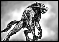 How to Draw a Werewolf in Black and White