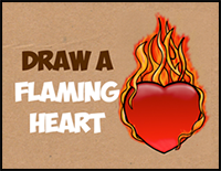 How to Draw a Flaming Heart on Fire with Step by Step Drawing Tutorial