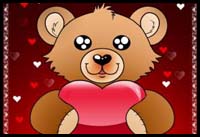 How to Draw a Valentines Day Heart Bear
