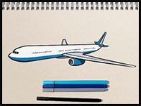 Airplane drawing - Step by Step