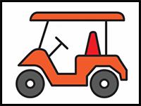 How to Draw a Golf Cart Easy