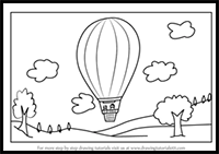 How to Draw a Hot Air Balloon Scene