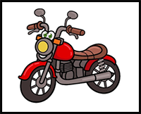 How to Draw a Cartoon Motorcycle - a Step by Step Guide