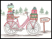 Drawing a Christmas Bicycle