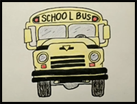 Drawing: How to Draw Cartoon School Bus Step by Step