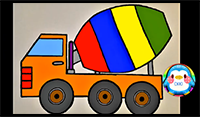How to Draw Construction Truck for Kids | Cement Mixer Truck