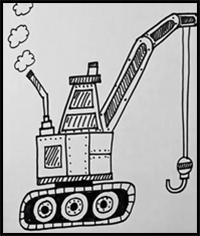How to Draw a Construction Equipment Crane for Beginners and Kids