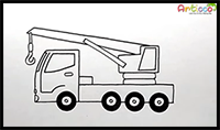 How to Draw Crane Truck Step by Step