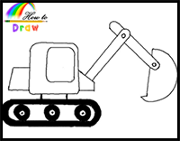 How to Draw an Excavator Easy Step by Step