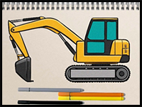 Excavator Drawing - Step by Step Guide with Pictures