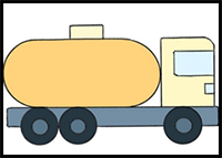 How to Draw a Tank Truck for Kindergarten
