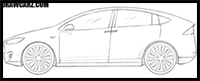 How to Draw a Tesla Model X