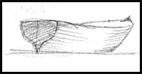 Drawings of boats from the back