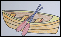 Easy Drawing : Canoe | How to Draw A Canoe