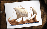 How to draw a boat