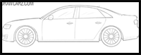how to draw an Audi Car