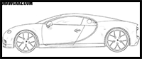 How to draw a Bugatti Chiron