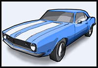 How to Draw Chevy Camaro Car