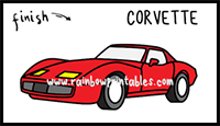 How to Draw a Corvette (Classic Car) – Easy and Simple for Small Children