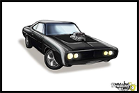 How to draw a 1970 Dodge Charger from The Fast and the Furious