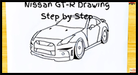 How to Draw a Nissan GTR R35 Step by Step