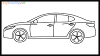 How to draw Nissan Sentra step by step for beginners