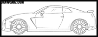 How to draw a Nissan GT-R