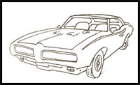 How to Draw 1969 Pontiac GTO Car Line
