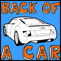 How to draw the back of a car with easy step by step drawing tutorial