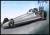 How to Draw a Drag Race Car