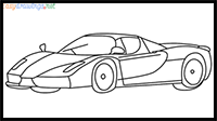 how to draw ferrari car step by step for beginners
