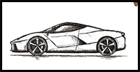 How to Draw a Ferrari | Car Drawing