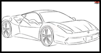 How to Draw a Ferrari Step by Step Easy for Beginners/Kids