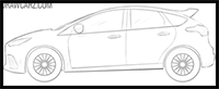 how to draw a ford focus rs