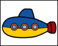 Online Submarine Drawing for Kids