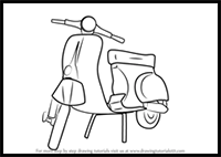 How to Draw Vespa Scooter