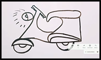 How to Draw a Scooter from 221 Number