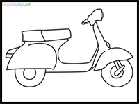 How to Draw a Vespa Scooter