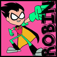 How to Draw Robin from Teen Titans Go with Easy Steps Tutorial