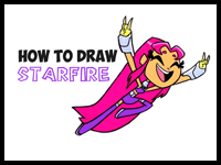 How to Draw Starfire from Teen Titans Go with Easy Steps
