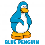 How to Draw Blue Penguin Bambadee from Club Penguin with Easy Steps Leson