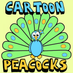 How to Draw Cartoon Peacocks Step by Step Drawing Tutorial