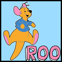How to Draw Roo the Kangaroo from Winnie the Pooh