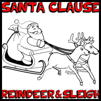 Santa Clause and Reindeer and Sleigh