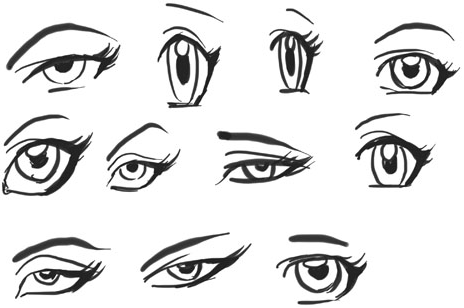 Step Step  Makeup on Of Manga Anime Eyes Forms    How To Draw Step By Step Drawing