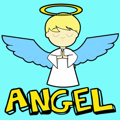  Baby Photo on Step Cartoon Angels Boy In Color 400x400 How To Draw Cartoon Angels In