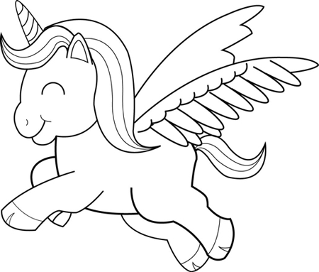 Unicorn Coloring Pages on Finished Bw Unicorn How To Draw Cute Chibi Cartoon Unicorns With