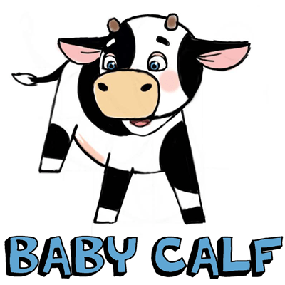 How to Draw Cartoon Baby Cows