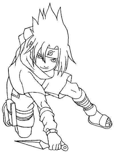 Step 8 : Drawing Sasuke Uchiha from Naruto in Simple Steps Lesson
