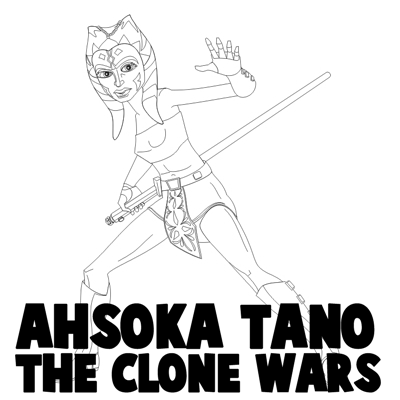 Star Wars Coloring on To Draw Ahsoka Tano From The Clone Wars Step By Step Drawing Lesson